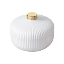 Boîte à goûter ronde en plastique avec couvercle et 4 compartiments