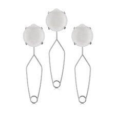 Creuset en quartz céramique avec pinces, lot de 3
