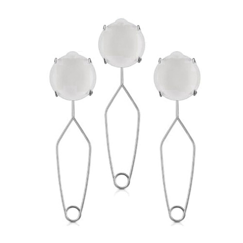 Cadinho de quartzo cerâmico com pinças, 3 peças