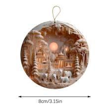 Nativity Scene Acrylic Ornament 3.15 in