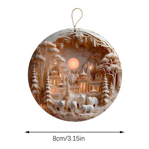 Nativity Scene Acrylic Ornament 3.15 in