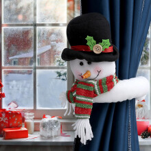 Weihnachtliche Gardinenschnallen mit Schneemannmotiv (1 Paar)