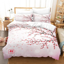 Plum Blossom Printed Duvet Cover Set 3-Piece