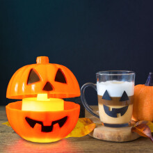 Boîte à bonbons en plastique citrouille d'Halloween (1 pièce)
