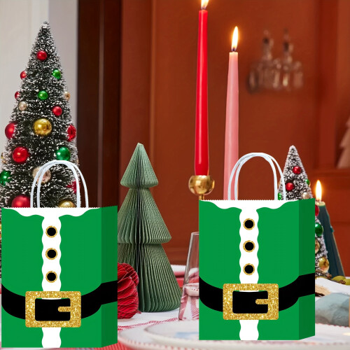 16pcs Christmas Kraft Gift Bags with Handles 1