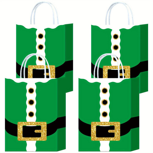 16pcs Christmas Kraft Gift Bags with Handles 2