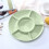 Wheat Straw Candy Tray Round Green 6-Compartment 3
