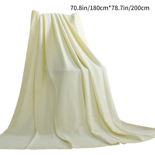Breathable Polyester Blanket 180 x 200 cm Yellow 2
