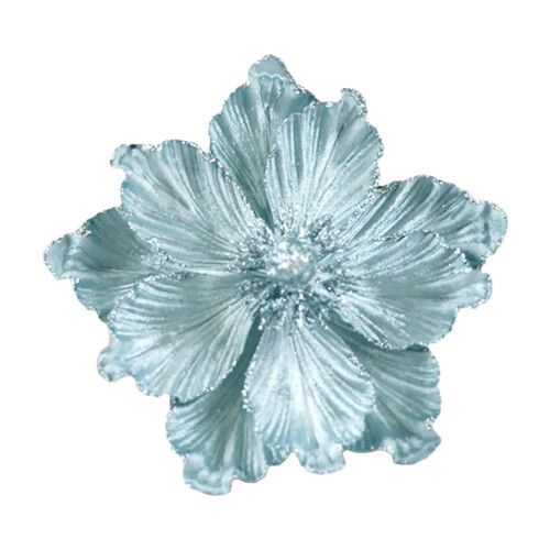 Glitter Magnolia Artificial Flower, Blue, 22x20cm 1