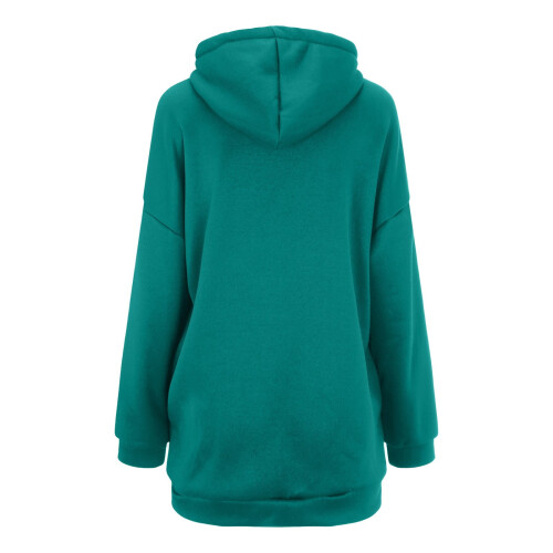 Damen-Kapuzenpullover, einfarbig, Seeblau, XL 2