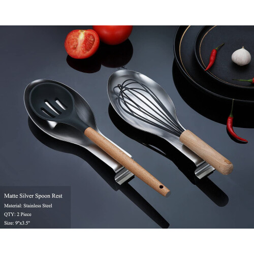 Stainless Steel Spoon Rest Set 2 Pack 1