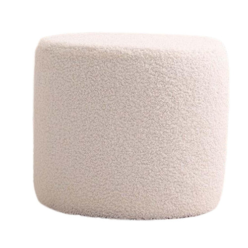 White Cubic Footstool – Velvet Ottoman for Shoe Changing