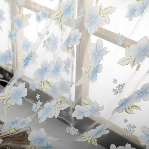 Flower Sheer Curtain Tulle Voile Valance 1 Panel 1