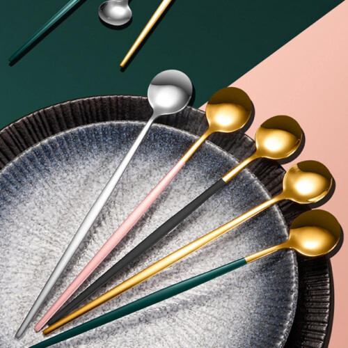 Cuillère à café en acier inoxydable à long manche (1 pièce) 2
