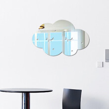 Acrylic Mirror Wall Decoration Silver 16x26cm