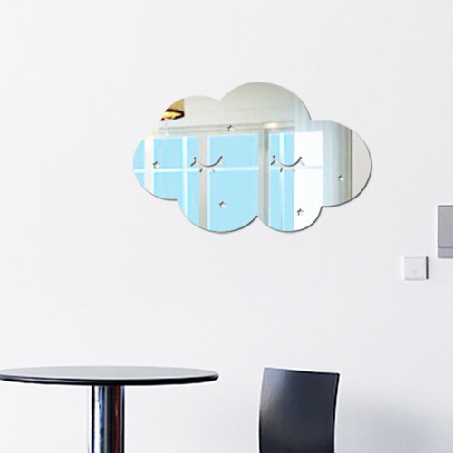 Acrylic Mirror Wall Decoration Silver 16x26cm