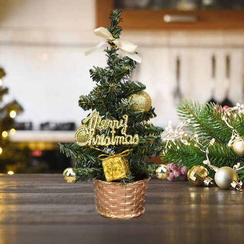 Mini Artificial Christmas Tree Desktop Decoration Set