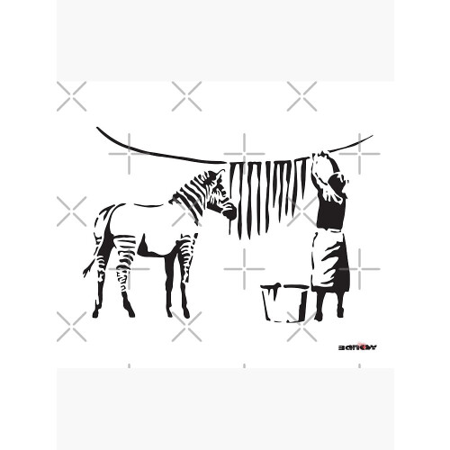 Banksy Graffiti Zebra Poster HD Gerahmt oder Ungerahmt