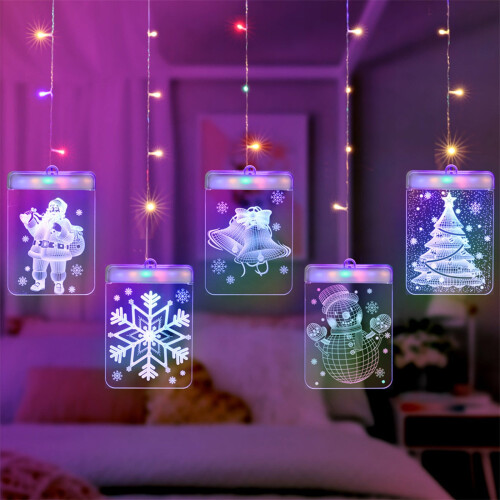 Lumini LED de Crăciun cu telecomandă, acril 3D