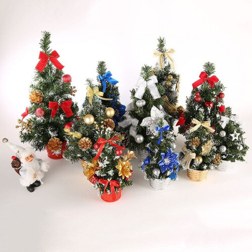 Mini Artificial Christmas Tree 20cm Gold Silver Blue Red 1