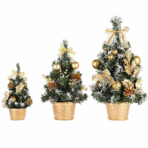 Mini Artificial Christmas Tree 20cm Gold Silver Blue Red 2