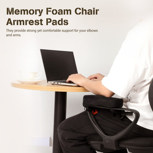 Memory Foam Armrest Pads for Office and Gaming Chairs 1 Pair 2
