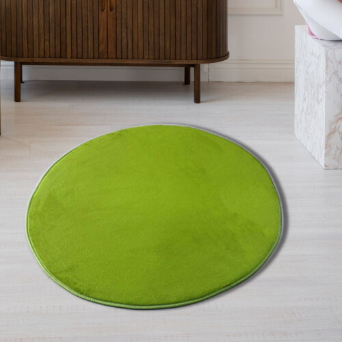 Round Coral Velvet Memory Foam Rug 80cm 2