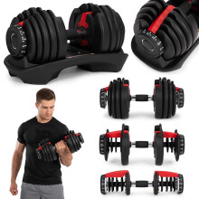 Verstellbare Gusseisen-Hantel 2,5-24 kg mit Ständer