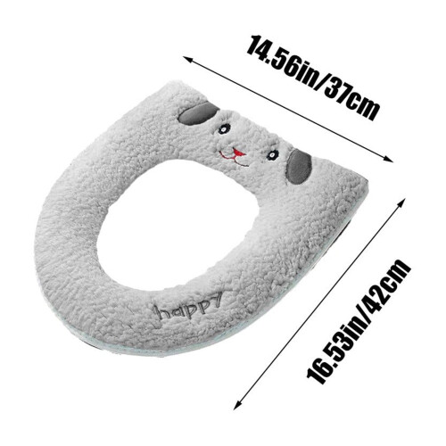 Toilet Seat Cover Polyester Cushioned Warm Universal 2