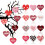Heart-Shaped Valentine Hanging Ornaments Multicolor 24 Pcs 4
