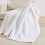 White Pom Pom Quilted Throw 50x60in Reversible Cotton 2