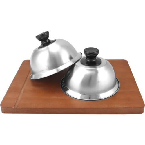 Capac burger din oțel inoxidabil 16x10cm, pachet de 3 2