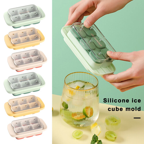 Silicone Ice Cube Tray with Lid 6-Compartment 1