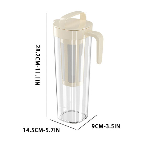 Airtight Plastic Water Pitcher with Lid, 2L 1