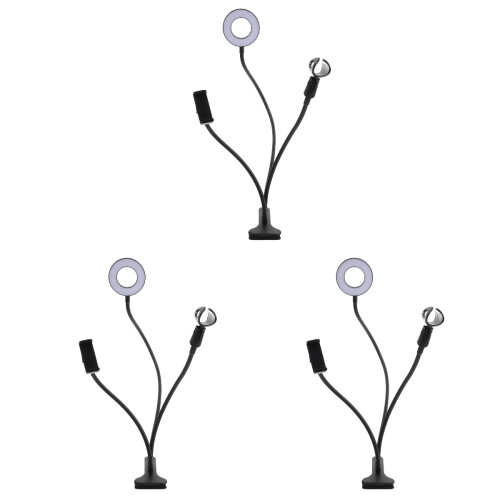 3Ensembles Lampe Anneau Clip Noir Pour Diffusion Live Selfie 1