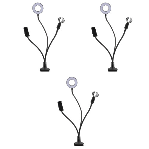 3Ensembles Lampe Anneau Clip Noir Pour Diffusion Live Selfie 2