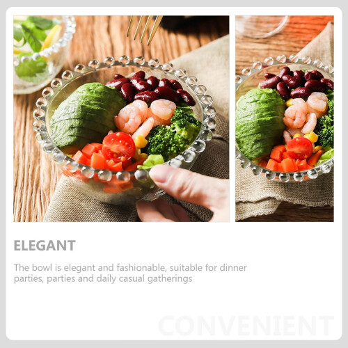 Clear Glass Beaded Fruit Bowl 2 Pack 1