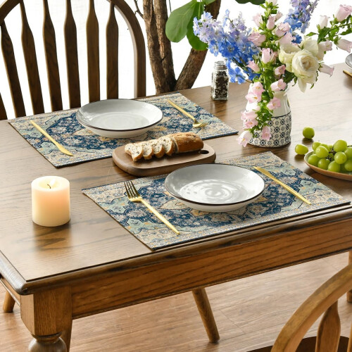 Set de 4 sets de table bohèmes rustiques, 30 x 45 cm, polyester 2
