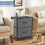 Nightstand Gray with 2 Drawers 2