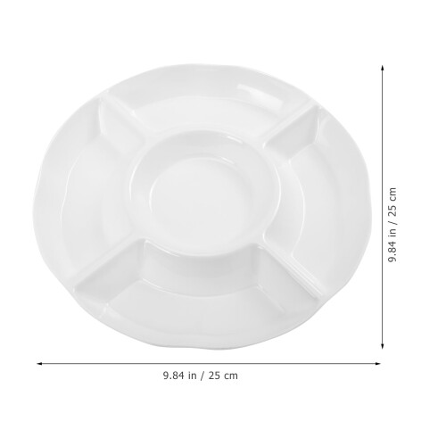 Farfurie compartimentată din melamină, 25 cm, albă 1
