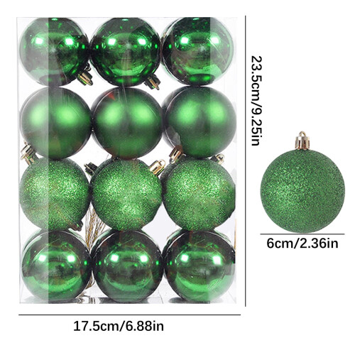 Staron Green Christmas Ornaments 60mm 24Pcs 2
