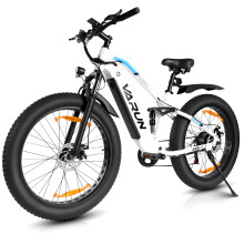 Varun 26"Fat Tyre Dual Suspension EBike 18Ah,white