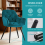 AINPECCA Marble Effect Dining Table & 4 Teal Velvet Chairs 7
