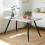 AINPECCA Marble Effect Dining Table & 4 Teal Velvet Chairs 3