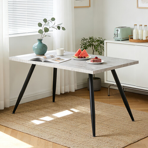 AINPECCA Marble Effect Dining Table & 4 Teal Velvet Chairs 2