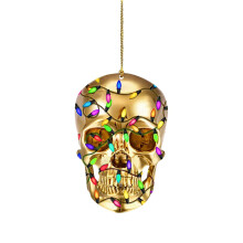 Ornament de craniu de Crăciun, decor DIY pentru brad sau oglinda mașinii