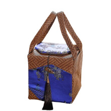 Rattan & Satin Tea Pot Gift Box Navy Blue