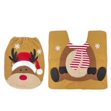Snowman Toilet Seat Cover and Rug Set