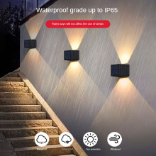 4-Pack Solar Stair Lights Black IP67 Waterproof