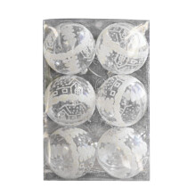 Christmas Balls Blue White Transparent 6CM 6PC